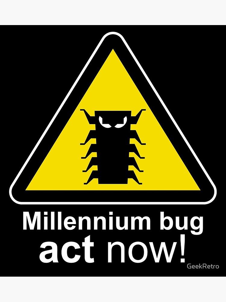 "Copy of Millennium Y2K (2000) Bug. Act Now! (Dark)" Canvas Print for