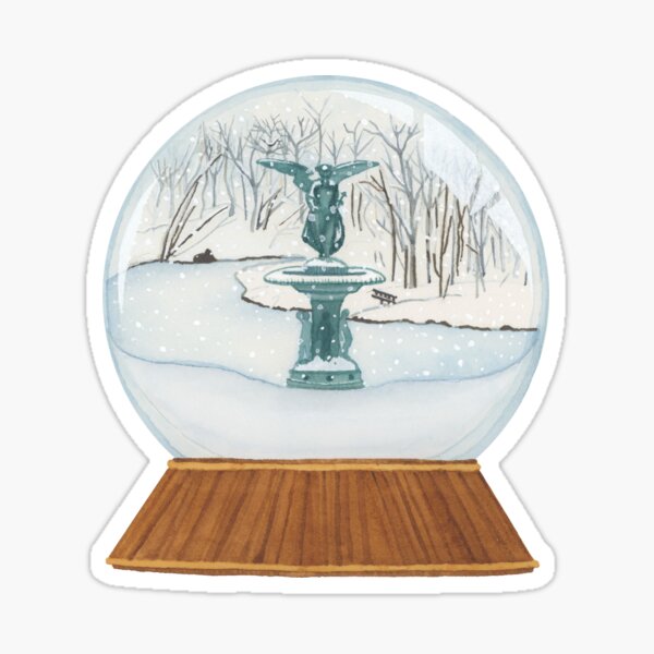 Item preview, SNOW GLOBE – BETHESDA FOUNTAIN IN WINTER – CENTRAL PARK – NEW YORK CITY – Watercolor Painting designed and sold by Susan Prolman.