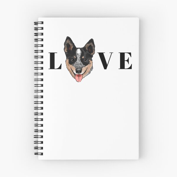 Aperçu de l'œuvre Amoureux de chien de bétail australien, Blue Heeler Love, chien de bétail graphique, chien de bétail souriant, mignon chien de bétail australien créée et vendue par Furkid Studio.
