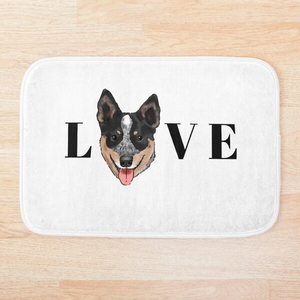 Australian Cattle Dog Lover, Blue Heeler Love, Graphic Cattle Dog, Smiling Cattle Dog, Cute Australian Cattle Dog Bath Mat