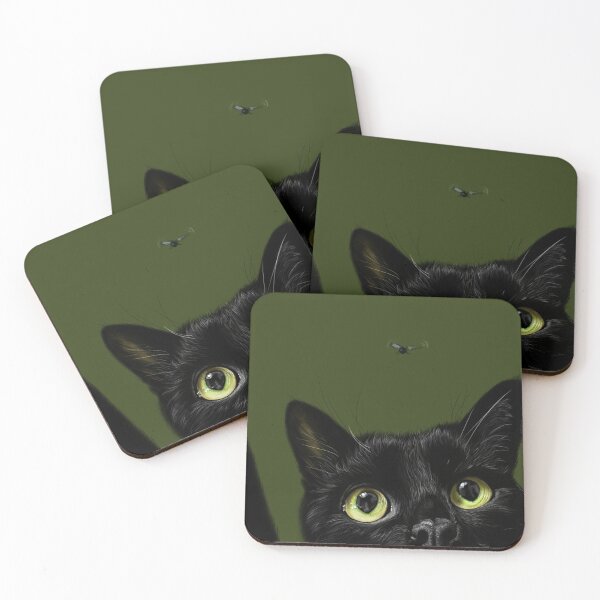 Item preview, Cute black cat with a fly designed and sold by Raphaela Pohle.