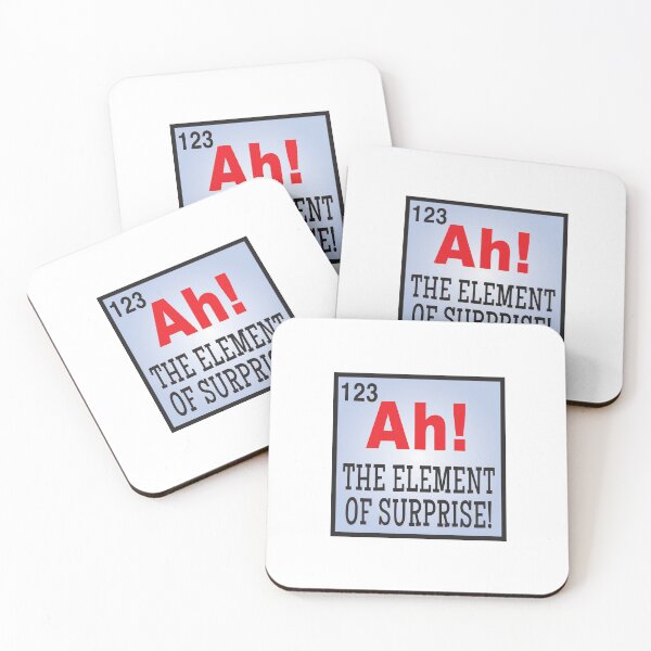 Item preview, 'Ah! The Element Of Surprise!' (White) designed and sold by The Button Gal.