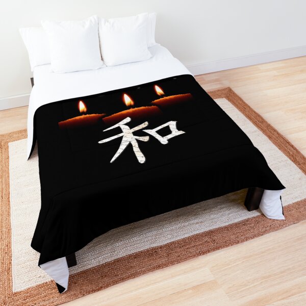 Kanji peace candles design Comforter
