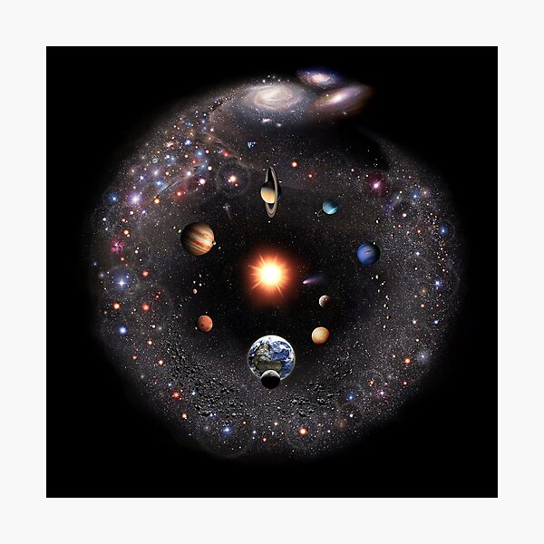 SOLAR SYSTEM AND LOCAL GALAXIES GRAPHIC! Photographic Print