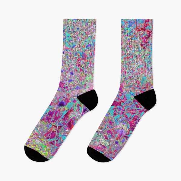 Item preview, Abstract Purple, Aqua and Pink Coneflower Garden designed and sold by myrubiogarden.