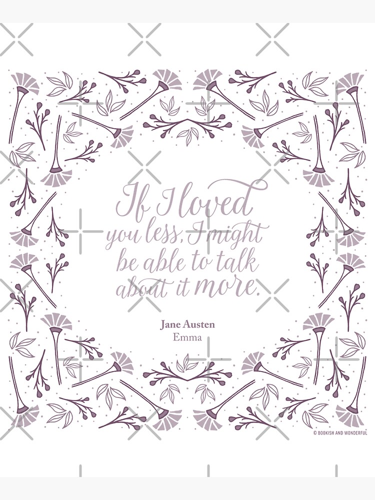 Jane Austen Emma Floral Love Quote Tote Bag