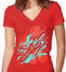 Monado Zusammenfassung Tailliertes T-Shirt mit V-Ausschnitt