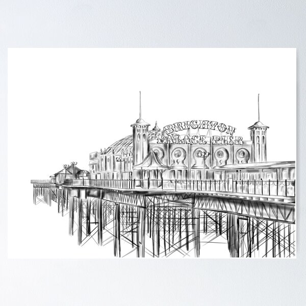 Item preview, Brighton Pier illustration - Brighton Palace Pier designed and sold by amyverse.