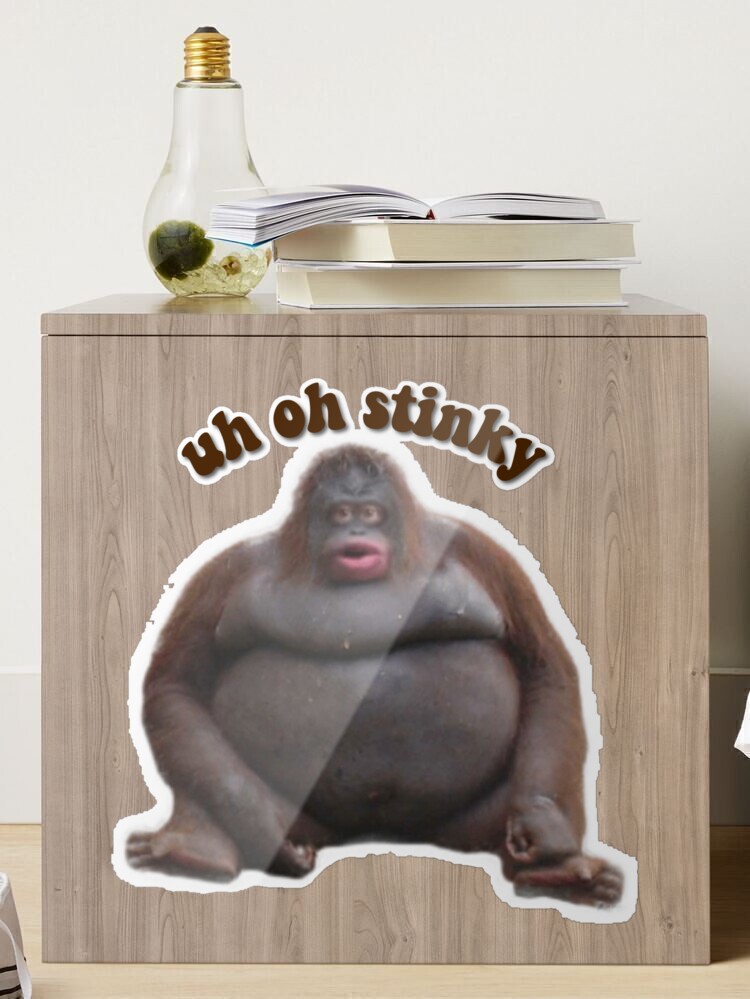 uh oh stinky poopy monkey meme Throw Pillow for Sale by cyberstyle