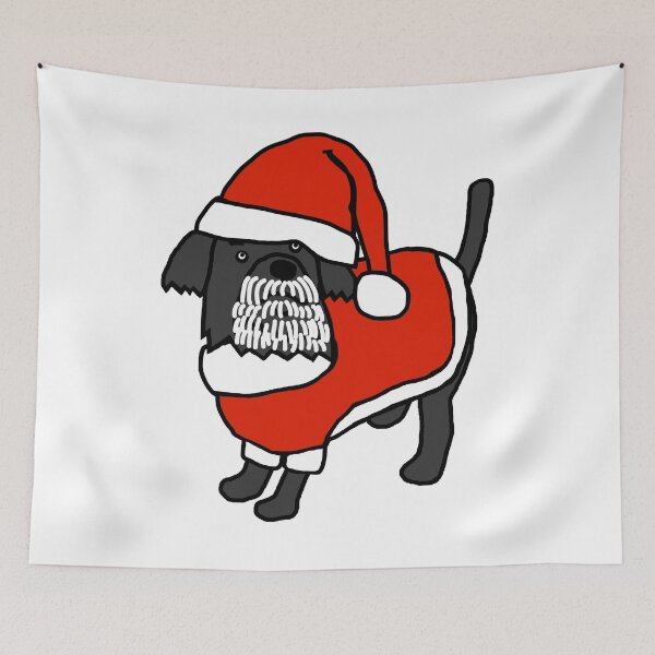 Item preview, Cute dog dressed in a Santa suit, Santa hat and white beard designed and sold by ellenhenry.