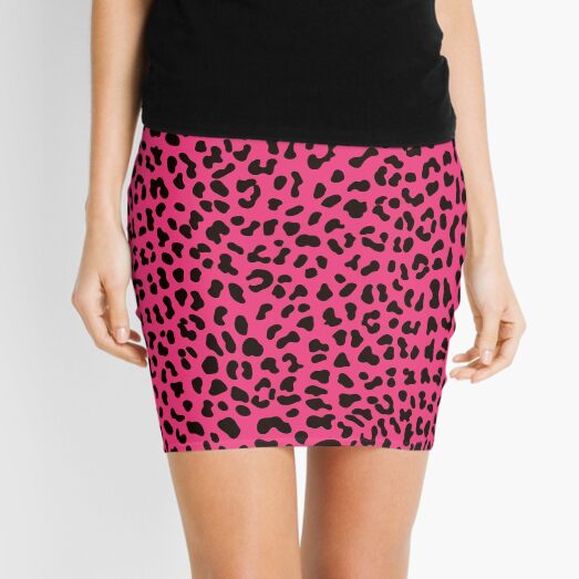 80s Punk Pink Leopard Print Mini Skirt