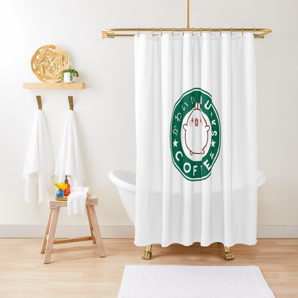 KawaiiBucks Coffee Japanese funny and cute Shower Curtain