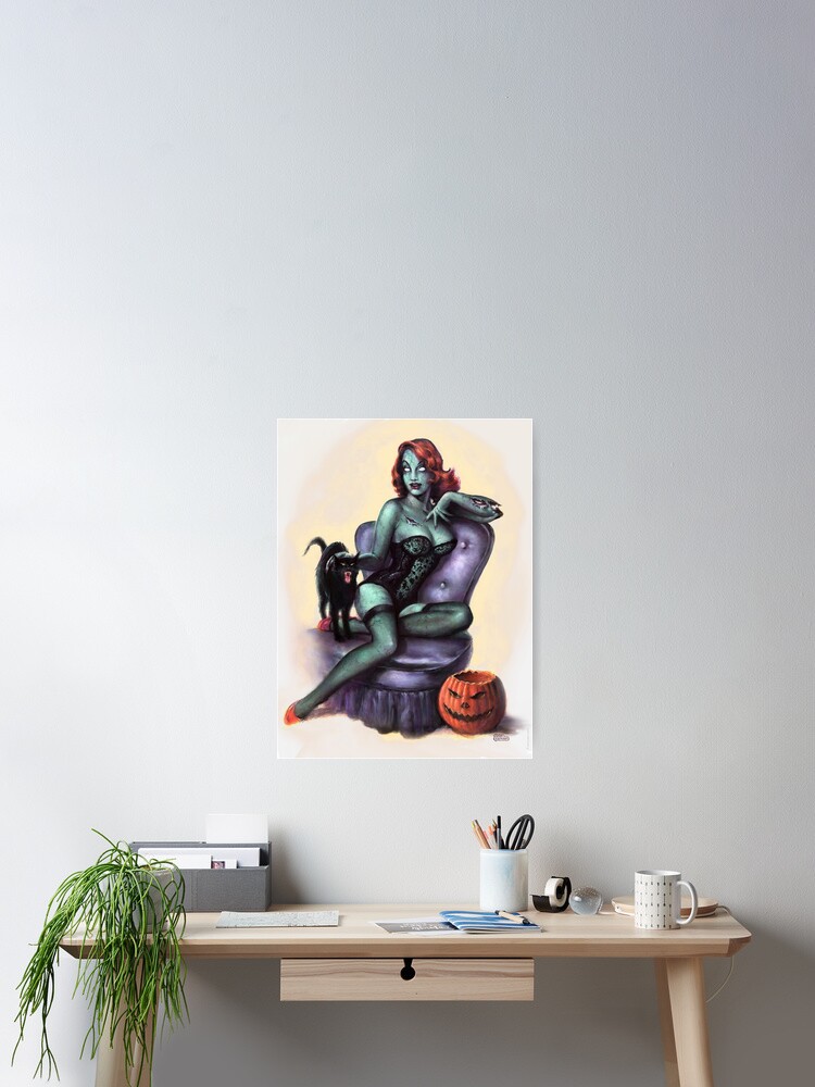 Zombie Girl Pin Up Poster By Themonsterstore Redbubble