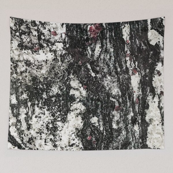 Item preview, Black Web Dripping Red Speckled Granite Stone Texture designed and sold by AWYEZZA.