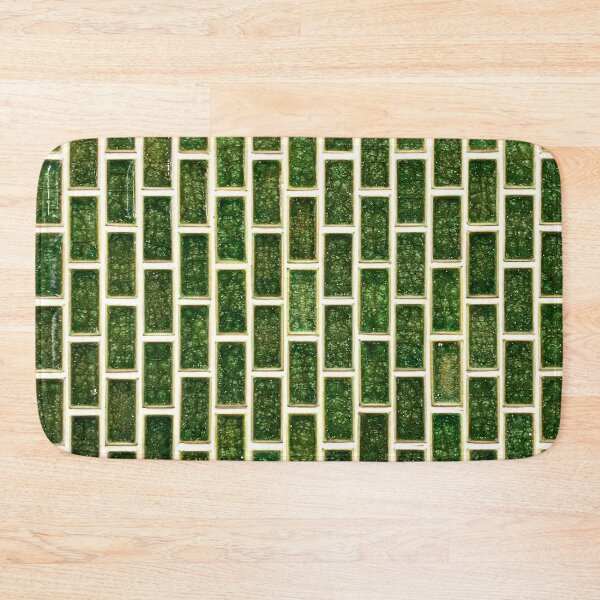 Item preview, Green 70s Glass Tile White Grout Natural Surface Texture designed and sold by AWYEZZA.