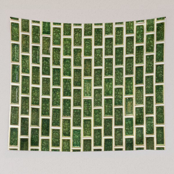 Item preview, Green 70s Glass Tile White Grout Natural Surface Texture designed and sold by AWYEZZA.