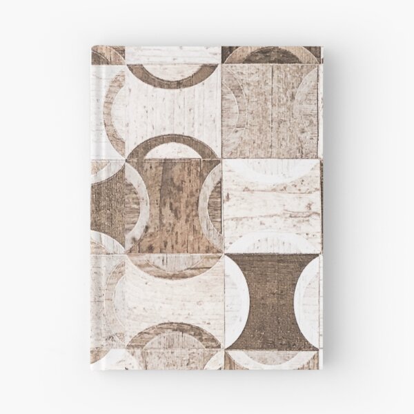 Item preview, Retro Wood Block Desaturated Grain Detail Circle and Square Pattern designed and sold by AWYEZZA.