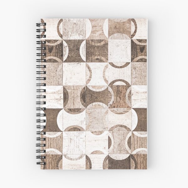 Item preview, Retro Wood Block Desaturated Grain Detail Circle and Square Pattern designed and sold by AWYEZZA.