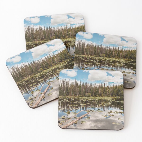 Item preview, Pine Tree Lake Reflection // Natural Light Filter Log in the Water Baby Blue Sky designed and sold by catbyrdcolorado.