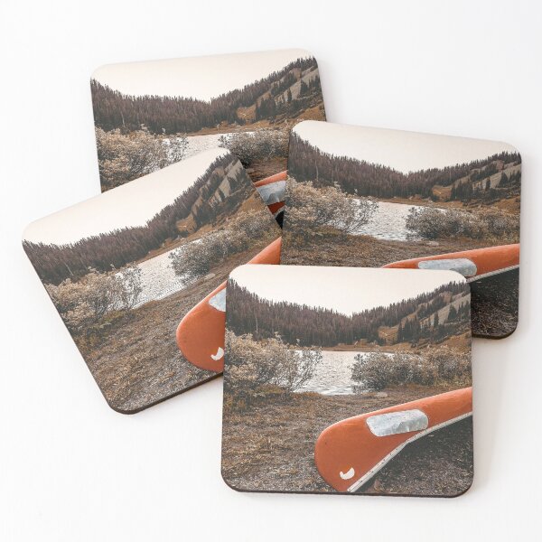 Item preview, Rustic Autumn Canoe // Dusk Lit Gray Sky Pond Reflection in the Colorado Woodlands designed and sold by catbyrdcolorado.