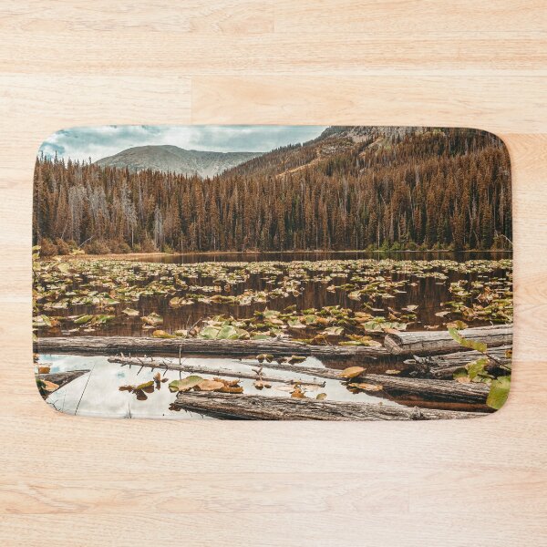 Item preview, Rustic Lake // Autumn Filter Lilly Pond Green Leaves Logs and Natural Mountain Woodland Beauty designed and sold by catbyrdcolorado.