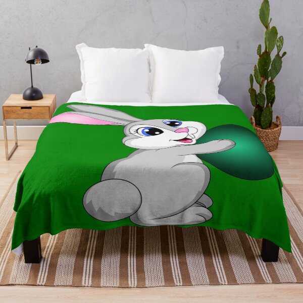Item preview, EASTER BUNNY WITH GREEN EGG ON AO designed and sold by PetsandBeyond.