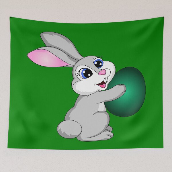 Item preview, EASTER BUNNY WITH GREEN EGG ON AO designed and sold by PetsandBeyond.