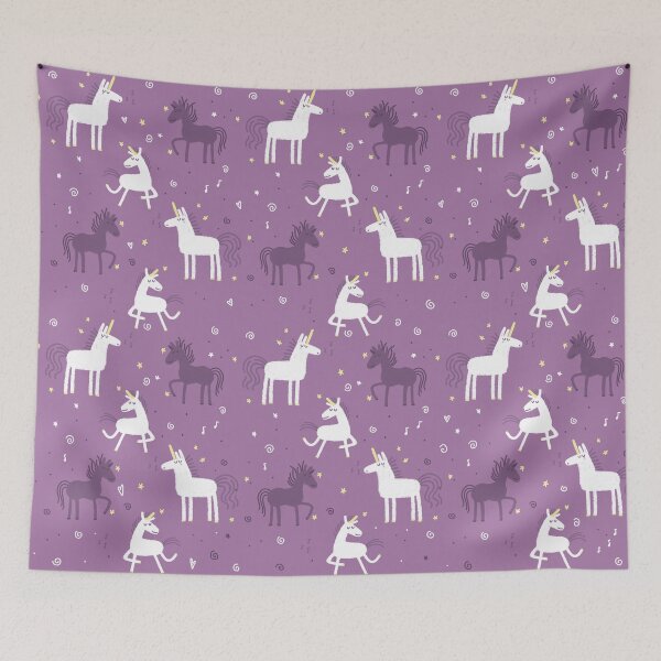 Item preview, Unicorns whistling a tune pattern (Duvet cover design) designed and sold by jasmineberry.