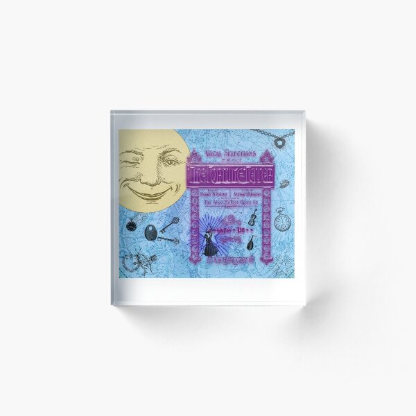 The Fortune Teller By Moonlight In Shimmering Blue, Purple, Yellow Acrylic Block