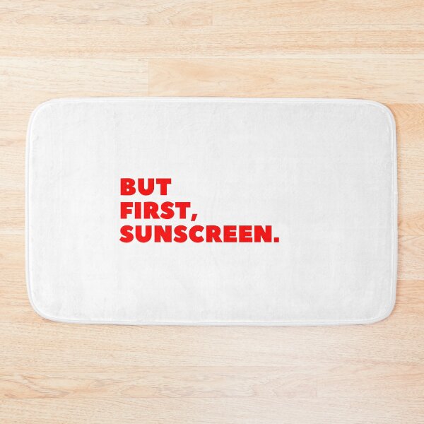 Item preview, But First, Sunscreen Red Minimalistic Typography Word Art designed and sold by angelmalfoy.