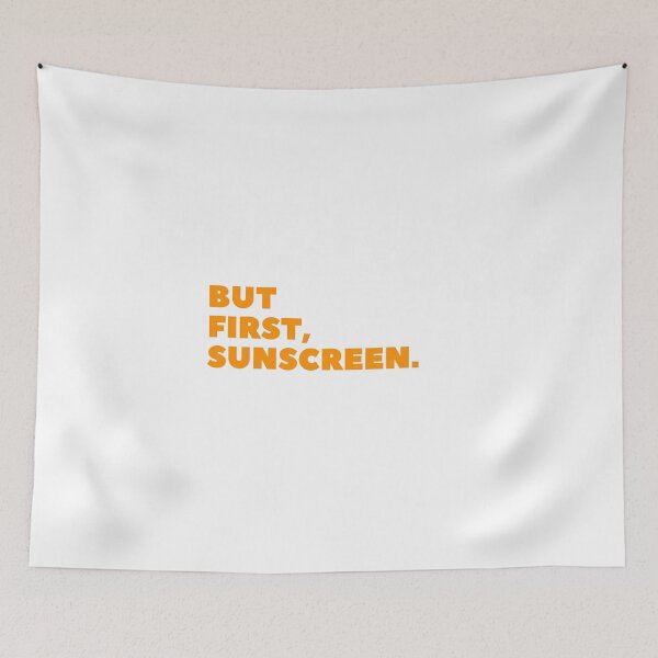 Item preview, But First, Sunscreen Orange Minimalistic Typography Word Art designed and sold by angelmalfoy.