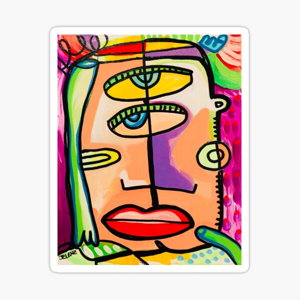 Too Close Abstract Art Painting by Jelene.com Sticker