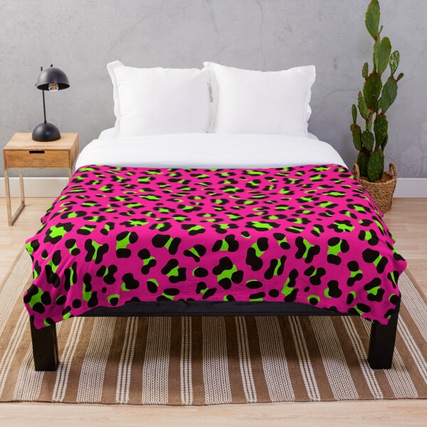 Aperçu de l'œuvre Psychedelic 80s Neon Pink Fuchsia et Lime Green Leopard créée et vendue par Gabriela Simon.