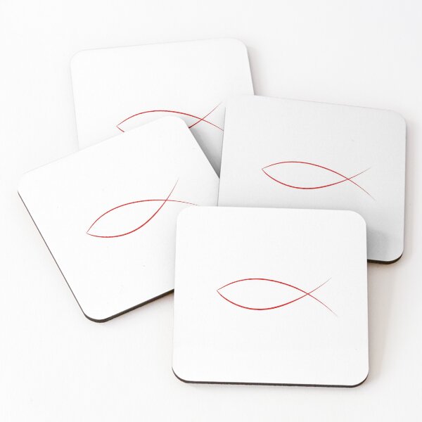Artikelvorschau, Christliches Fischsymbol (rot) entworfen und verkauft von pureheartvision.