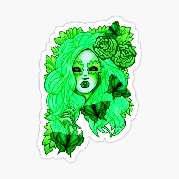 Shades Of Emerald Fantasy Fairy Portrait Sticker