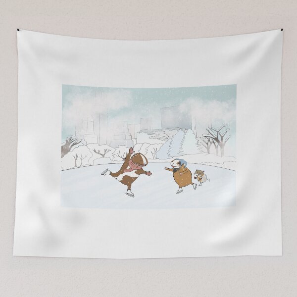 Item preview, Piggies and hamster ice skating at Central Park  designed and sold by mondesign26.