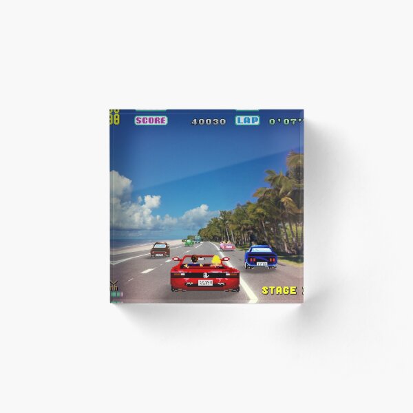 Outrun retro - Pixel art Acrylic Block