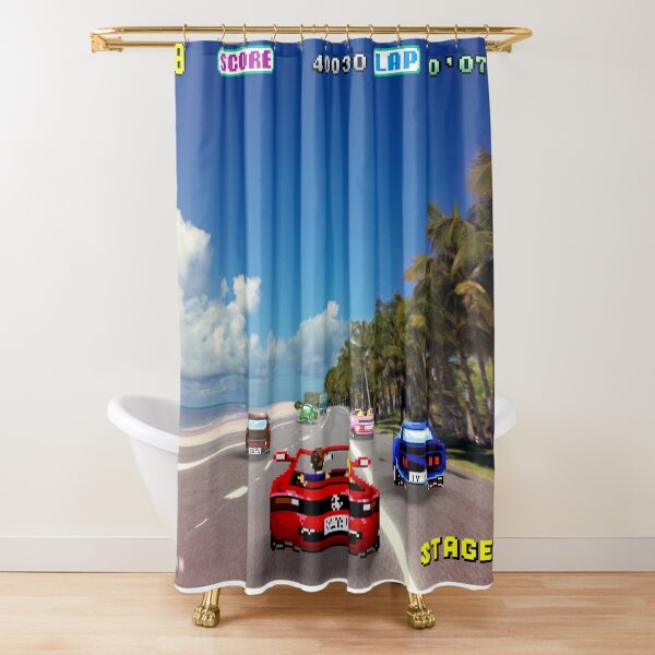 Outrun retro - Pixel art Shower Curtain