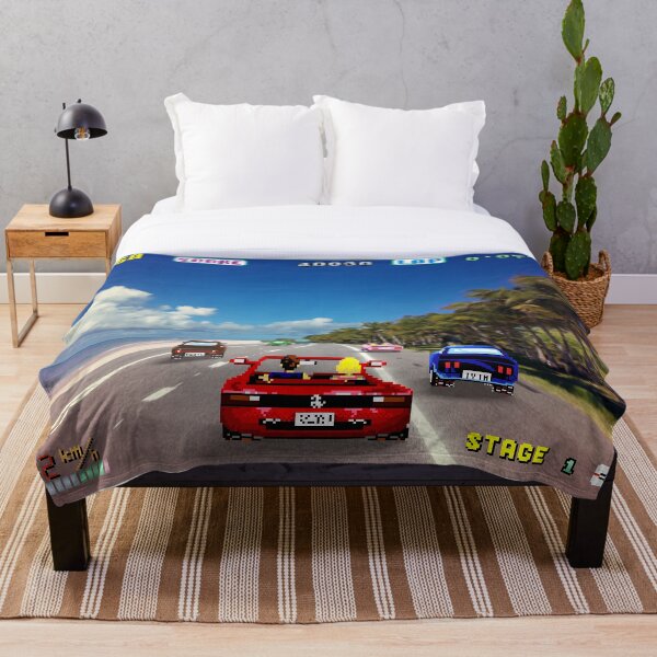 Outrun retro - Pixel art Throw Blanket