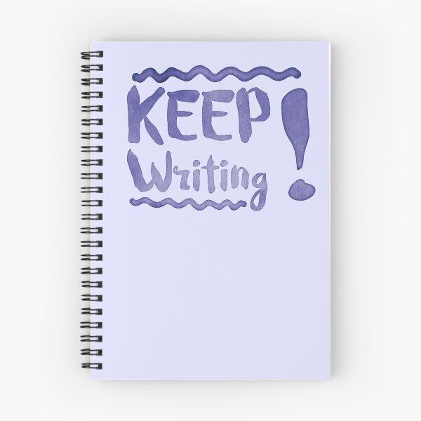 Item preview, KEEP WRITING! in blue watercolor motivation designed and sold by jazzydevil.