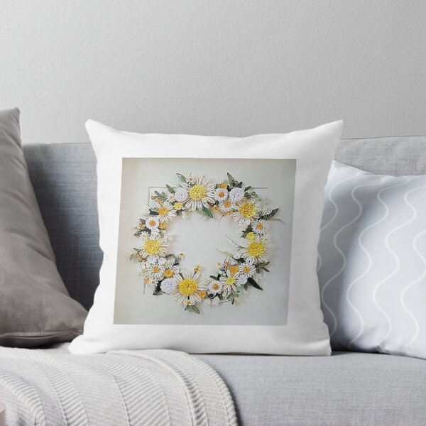 Item preview, Printed Paper quilling Art. Daisy flower  wreath  designed and sold by Sweetpaperdesignsol Hyunah Yi.