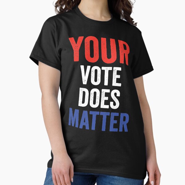 Vista previa del artículo con la obra «Asuntos de votación», diseñado y vendido por mBshirts.