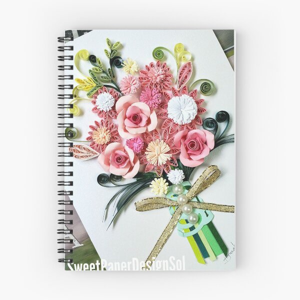 Item preview, Printed Paper quilling Art. Paper quilling flower bouquet. Handmade  designed and sold by Sweetpaperdesignsol Hyunah Yi.