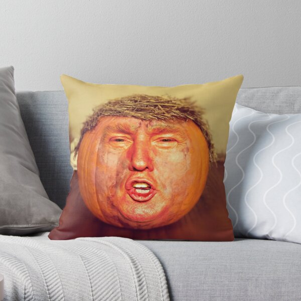 Donald Trump Pumpkin    Throw Pillow