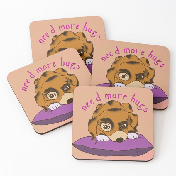 Item preview, Pink need more hugs puppy on a pillow designed and sold by khadijlloyd.