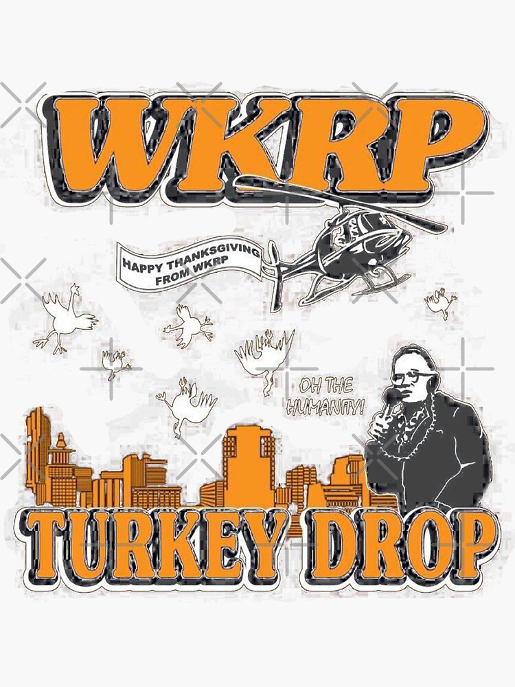 "WKRP Thanksgiving Day Turkey Drop" Sticker for Sale by lucknight1982