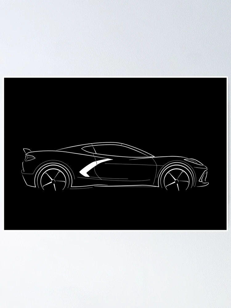 Corvette C5 Custom Outline Art Vette Leggings for Sale by FromThe8Tees