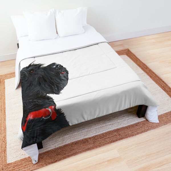 Miniatur Schwarzer Schnauzer Kopfschuss Tagesdecke