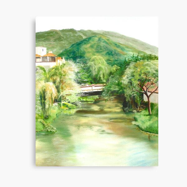 "Mouth of the Cuale" - oil painting of a river in Mexico Canvas Print