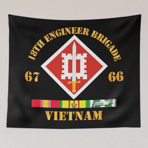 Item preview, Army - 18th Engineer Bde SSI  66-67 w VN SVC designed and sold by Military Insignia Products.